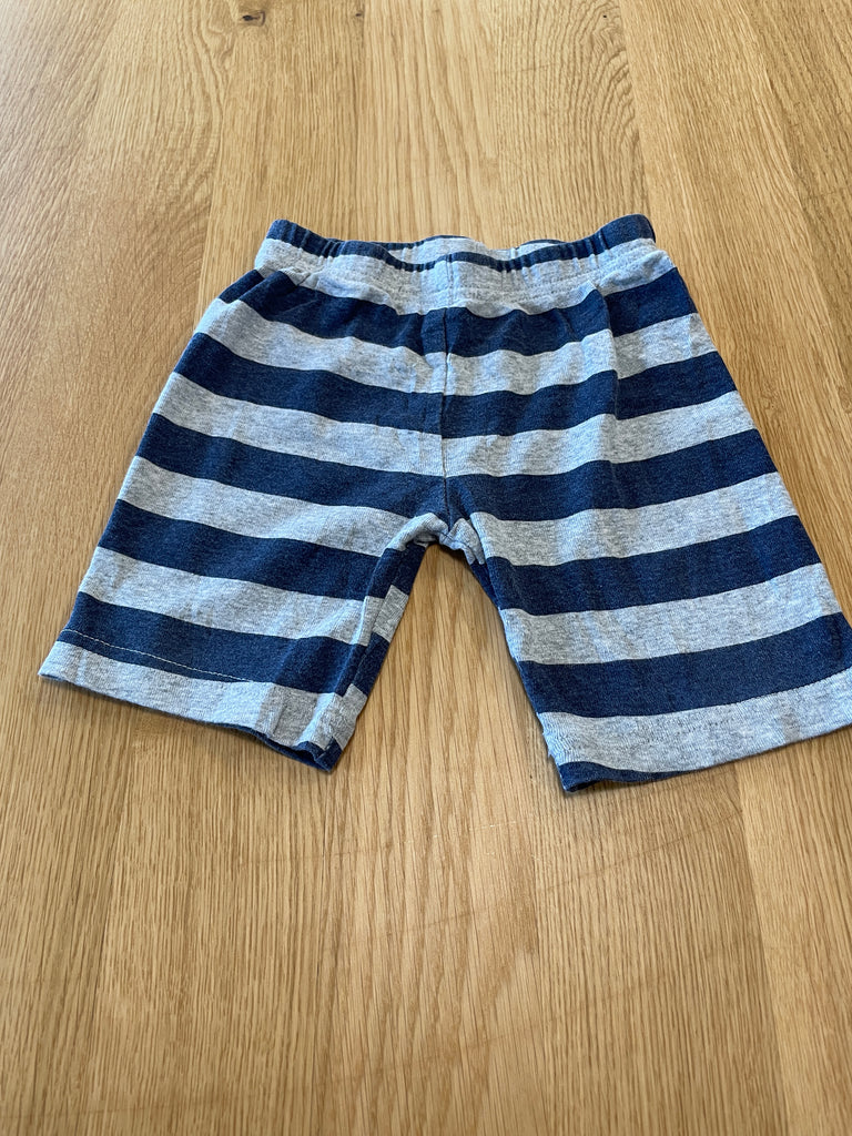 Short à rayures bleues et grises