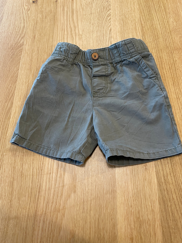 Short kaki en toile, taille élastique