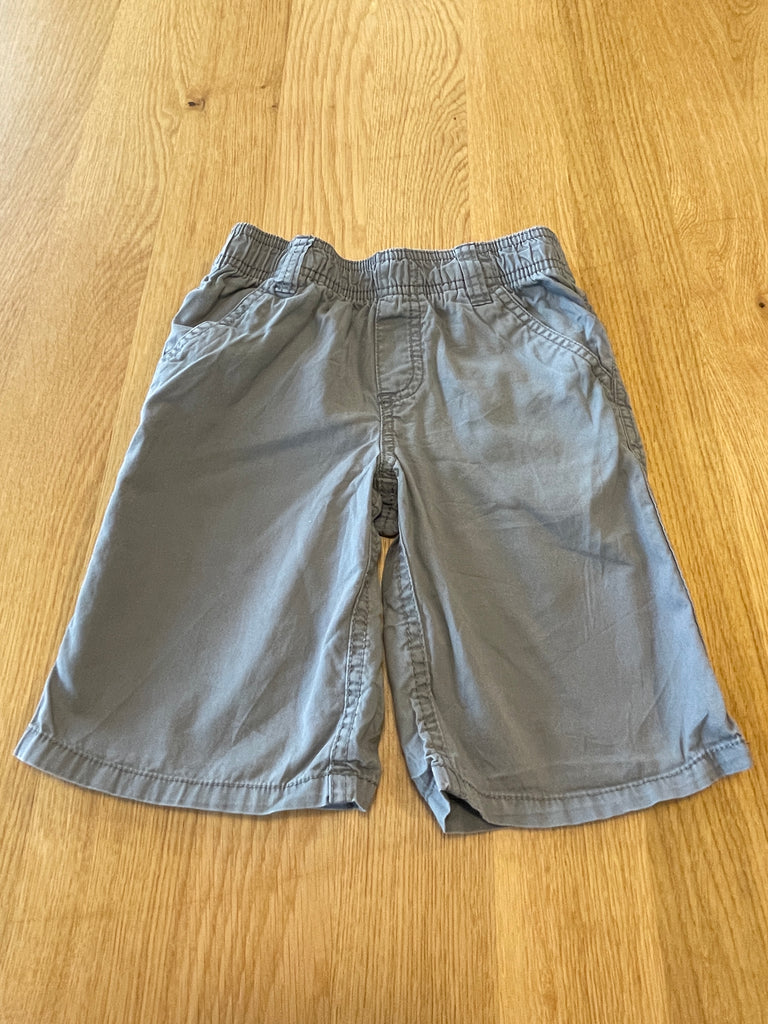 Shrot gris en toile avec poches, taille élastiaque