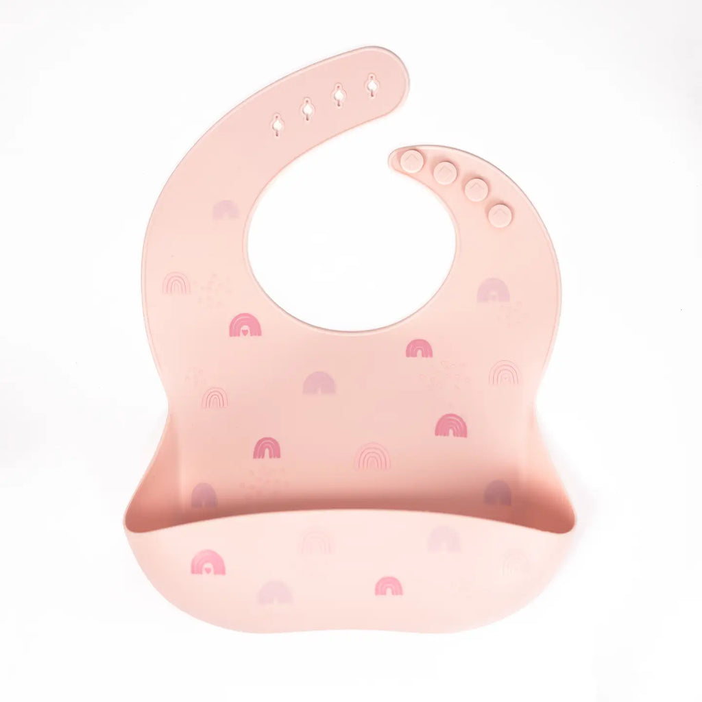 Bavoir rose silicone