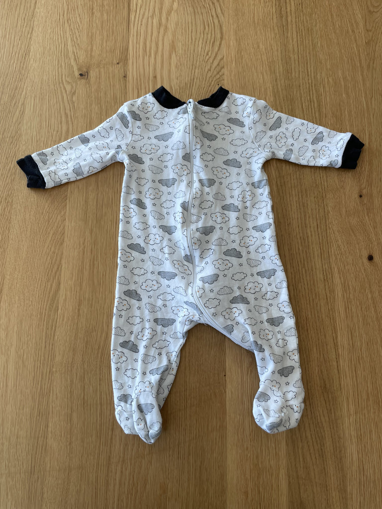 Pyjama blanc nuage zipper